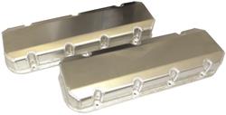 Valve Covers, Tall, Perimeter Bolt, Fabricated Aluminum, Natural, Intake Pocket, Exhaust Pocket, Chevy, Big Block, Pair