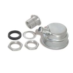 Valve Cover Breather, Bolt-On, Round, Steel, Zinc Plated, Plain, Each