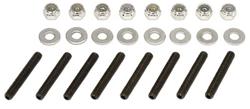 Valve Cover Studs, Chrome Plated Steel, 1/4 in.-20 Thread, Set of 8