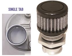 Valve Cover Filtered Breather, 1.000 in., Round, Rubber, Black, Steel, Black, LS, Each