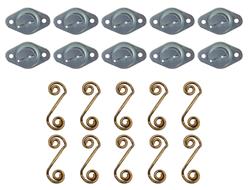 Quick Fasteners, Complete Fastener, Steel, Cadmium Plated, Self-Ejecting, Flush Slotted, 0.650 in., Set of 10