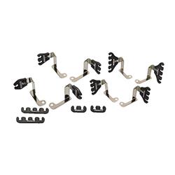 Ignition Wire Loom/Separator, Vertical, Steel/Polymer, Chrome/Black, 7-9mm, Chevy, Big Block, Kit