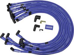 Spark Plug Wires, Blue Max, Spiral Core, 8mm, Blue, 90 Degree Boots, Chevy, Big Block, 454, Set