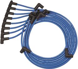 Spark Plug Wires, Blue Max, Spiral Core, 8mm, Blue, 90 Degree Boots, GM, Small Block, V8, Set