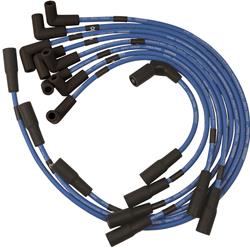 Spark Plug Wires, Blue Max, Spiral Core, 8mm, Blue, 90 Degree Boots, Chevy, Pontiac, 5.7L, V8, Set