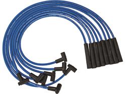 Spark Plug Wires, Blue Max, Spiral Core, 8mm, Blue, 180 Degree Boots, Chevy, GMC, 454, V8, Set
