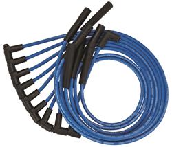 Spark Plug Wires, Blue Max, Spiral Core, 8mm, Blue, Straight Boots, Chevy, GMC, 5.7/7.4L, V8, Set