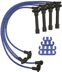 Spark Plug Wire Sets, Blue Max Spiral Core Custom-Fit, Assembled, Blue Wire, 8.00mm Diameter, for use on Acura®, for use on Honda®, L4, Set