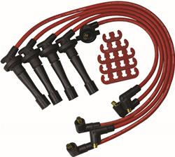 Spark Plug Wire Sets, Blue Max Spiral Core Custom-Fit, Assembled, Red Wire, 8.00mm Diameter, for use on Acura®, for use on Honda®, L4, Set