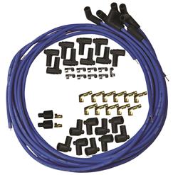 Spark Plug Wires, Blue Max, 8mm, Blue, 90 Degree Boots, Universal, V8, Set