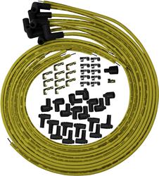 Spark Plug Wires, Blue Max, Spiral Core, 8mm, Yellow, 90 Degree Boots, Universal, V8, Set