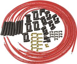 Spark Plug Wires, Blue Max, Spiral Core, 8mm, Red, Straight Boots, Universal, V8, Set