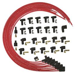 Spark Plug Wires, Blue Max, Spiral Core, 8mm, Red, 90 Degree Boots, Universal, V8, Set