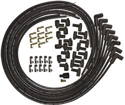 Spark Plug Wires, Blue Max, Spiral Core, 8mm, Black, 90 Degree Boots, Universal, V8, Set