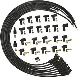 Spark Plug Wires, Blue Max, Spiral Core, 8mm, Black, 135 Degree Boots, Universal, V8, Set