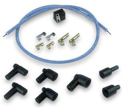 Coil Wire, Blue Max, Spiral Core, 8mm, Blue, Male HEI/Female Sockets, 90 Degree Boots, 36 in. Long, Kit