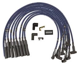Spark Plug Wires, Ultra 40, Spiral Core, 8.65mm, Blue, 180 Degree Boots, Chevy, Big Block, Set