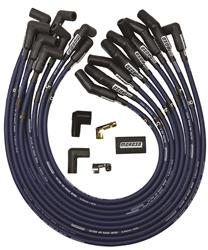 Spark Plug Wires, Ultra 40, Spiral Core, 8.65mm, Blue, 45 Degree Boots, Ford, 351W, Set