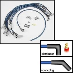 Spark Plug Wires, Ultra 40, Spiral Core, 8.65mm, Blue, 45 Degree Boots, Ford, 429-460, Set