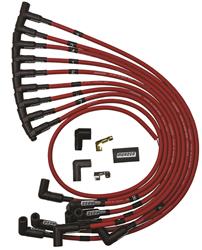 Spark Plug Wires, Ultra 40, Spiral Core, 8.65mm, Red, 90 Degree Boots, GM with Chevy, Small Block, Set