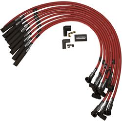 Spark Plug Wires, Ultra 40, Spiral Core, 8.65mm, Red, 180 Degree Boots, Chevy, Big Block, Set