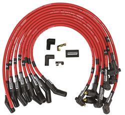 Spark Plug Wires, Ultra 40 Unsleeved Custom-Fit, Assembled, Spiral Core, 8.65mm, Red, Ford, 289, 302, Set