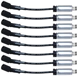 Spark Plug Wires, Ultra 40, Spiral Core, 8.65mm, Black, 180 Degree Boots, Chevy, Pontiac, 5.7L, 6.2L, Set