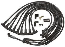 Spark Plug Wire Sets, Ultra 40 Unsleeved Custom-Fit, Assembled, Male/HEI, Black, Under the Header, Buick, Chevy, Olds, Pontiac, Small Block Chevy, Set