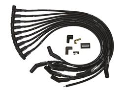 Spark Plug Wires, Ultra 40 Unsleeved Custom-Fit, Assembled, Spiral Core, 8.65mm, Black, Ford, 351W, Set