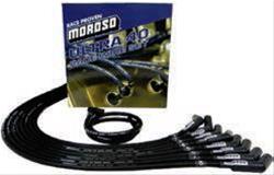 Spark Plug Wires, Ultra 40, Spiral Core, 8.65mm, Black, Chevy, Small Block, Wires under Headers, Set