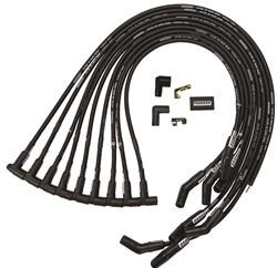 Spark Plug Wires, Ultra 40, Spiral Core, 8.65mm, Black, Chevy, Big Block, Wires under Header, Set