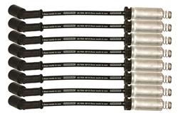 Spark Plug Wires, Ultra 40, Assembled, Spiral Core, 8.50mm, Black, With Heat Shield, Chevy, LS, Set