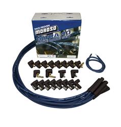 Spark Plug Wires, Ultra 40, Spiral Core, 8.65mm, Blue, Straight Boots, Universal, V8, Set