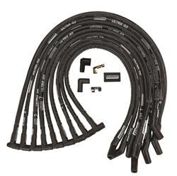 Spark Plug Wires, Assembled, Spiral Core, 8.65mm, Black, Male/HEI, 135 Degree Plug Boots, Ford, 351W, Set