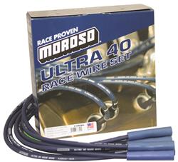 Spark Plug Wires, Ultra 40, Spiral Core, 8.65mm, Blue, Mopar, Early Hemi, Set