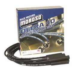 Spark Plug Wires, Ultra 40, Spiral Core, 8.65mm, Black, Mopar, Early Hemi, Set