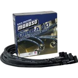 Spark Plug Wires, Ultra 40, Spiral Core, 8.65mm, Black, Chevy, Big Block, Jesel Front Drive Distributor, Set