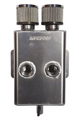 Oil Breather Tank, Aluminum, Natural, Dual -16 AN Female Thread, Dual Breathers, Each