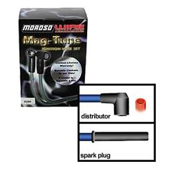 Spark Plug Wires, Mag-Tune, Spiro Wound, 8mm, Black, Straight Boots, Universal, 8-Cylinder, Set