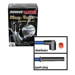 Spark Plug Wires, Mag-Tune, Spiro Wound, 7mm, Black, Stock Boots, GM V6, Set