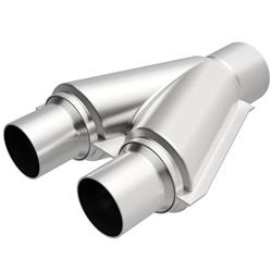 Exhaust Pipe, Y-Pipe, Stainless Steel, 2.5 in. Dual Inlet, 2 in. Single Outlet, 10 in. Long, Each