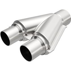 Exhaust Pipe, Y-Pipe, Stainless Steel, Dual Inlet 3 in., 3 in. Single Outlet, 10 in. Long, Each