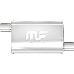 Straight-Through Performance Muffler; 3in. Offset/Offset; 4x14x9 Body