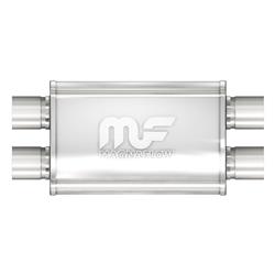 Muffler, Dual 2.25 in. Inlet/Dual 2.25 in. Outlet, Stainless Steel, Natural, Each