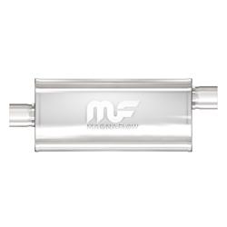 Muffler, 2.50 in. Inlet/2.50 in. Outlet, 409 Stainless Steel, Satin Finish, Each