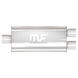 Muffler, 2.50 in. Inlet/Dual 2.25 in. Outlet, Stainless Steel, Natural, Each