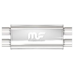 Muffler, 2.50 in. Inlet/Dual 2.50 in. Outlet, Stainless Steel, Tru-X core design, Natural, Each