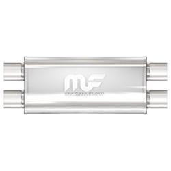 Muffler, 3.00 in. Inlet/Dual 3.00 in. Outlet, Stainless Steel, Natural, Each