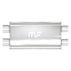 Muffler, 3.00 in. Inlet/Dual 2.50 in. Outlet, Stainless Steel, Tru-X core design, Natural, Each