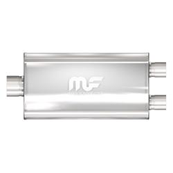 Muffler, 3.50 in. Inlet/Dual 2.50 in. Outlet, Stainless Steel, Natural, Each